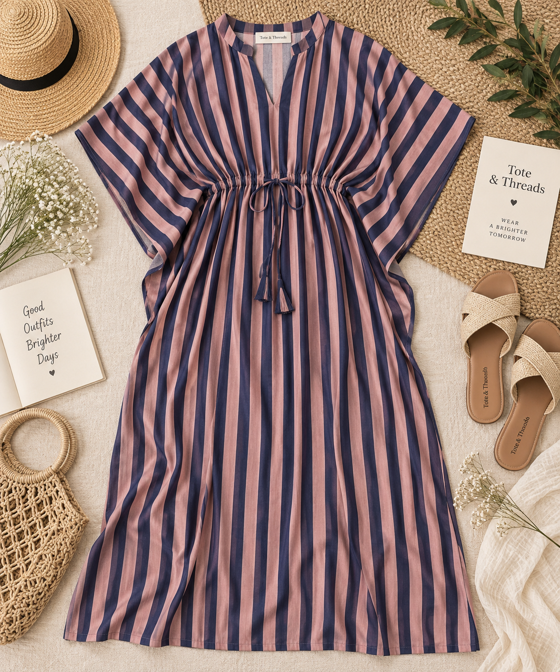 Rosewood Stripe Kaftan