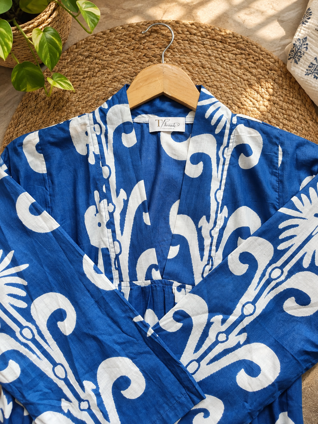 Azure Bloom Cotton Dress