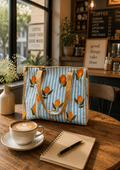 Summer Lemon Cotton Tote Bag(Zipper)