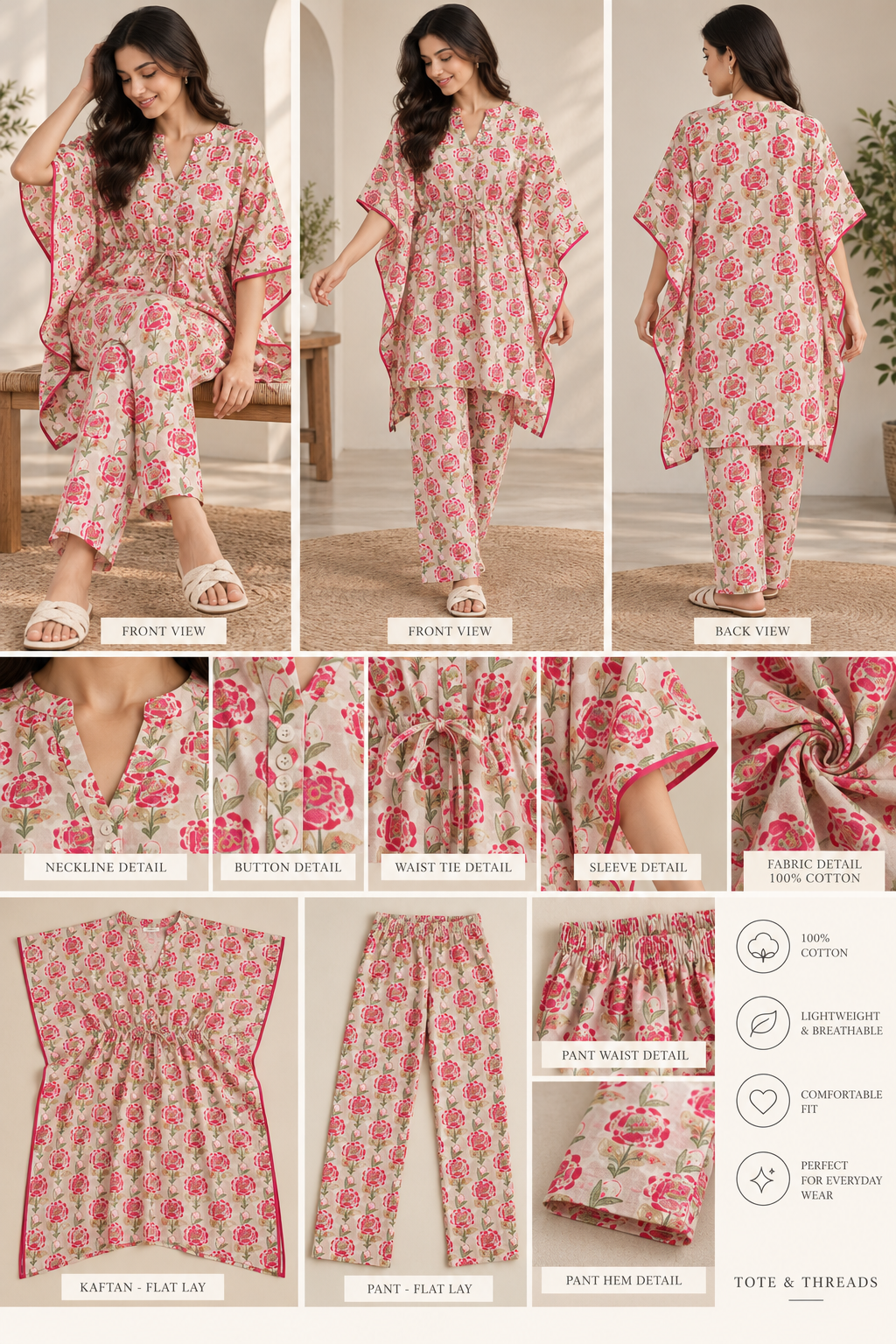 Blush Botanica Kaftan Pant