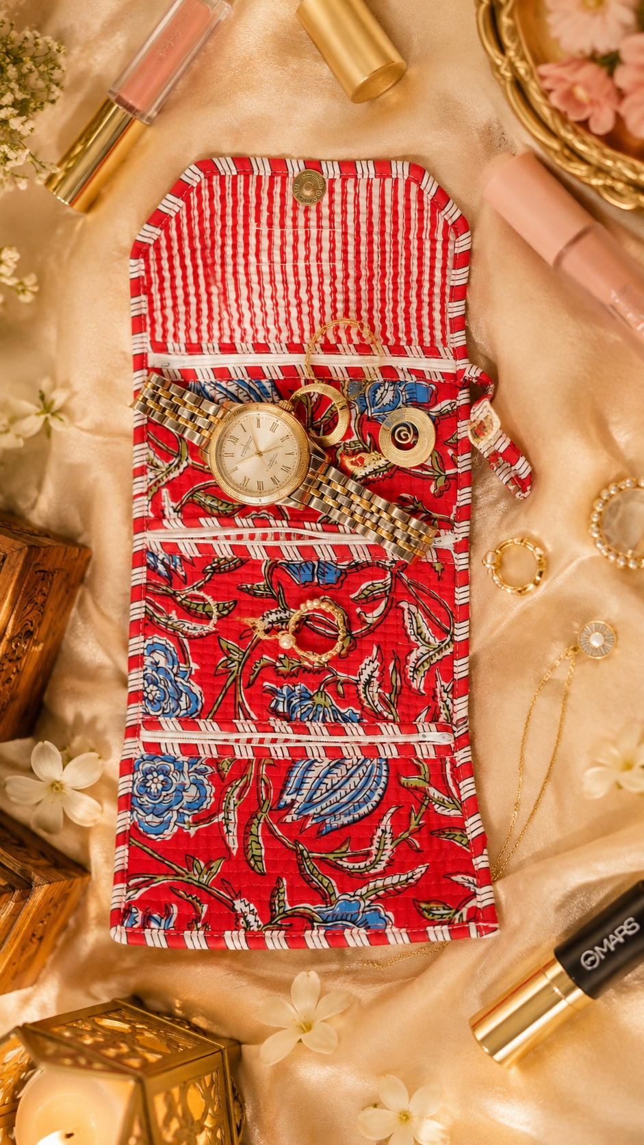 Scarlet Blossom Travel Organizer