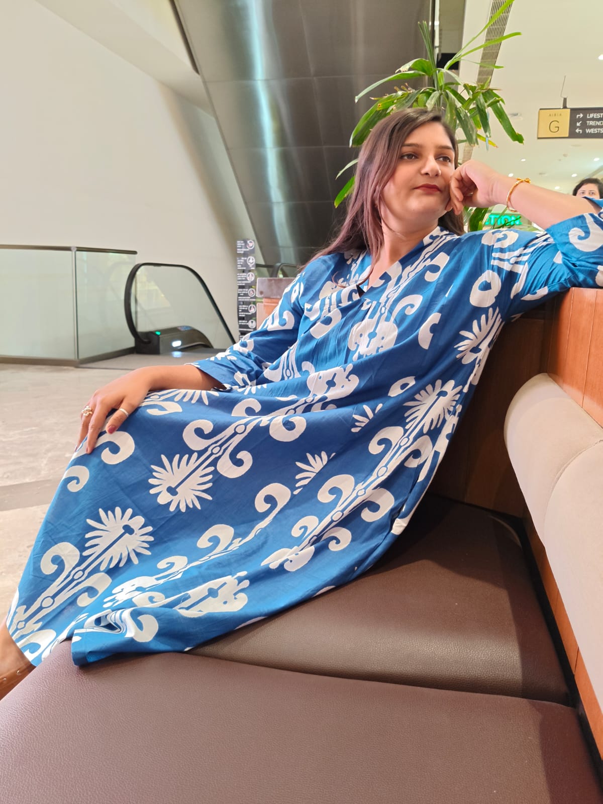 Azure Bloom Cotton Dress