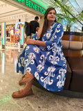 Azure Bloom Cotton Dress