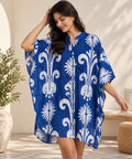 Indigo Bloom Kaftan Shirt