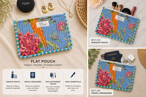 Blue Paradise Quilted Pouch
