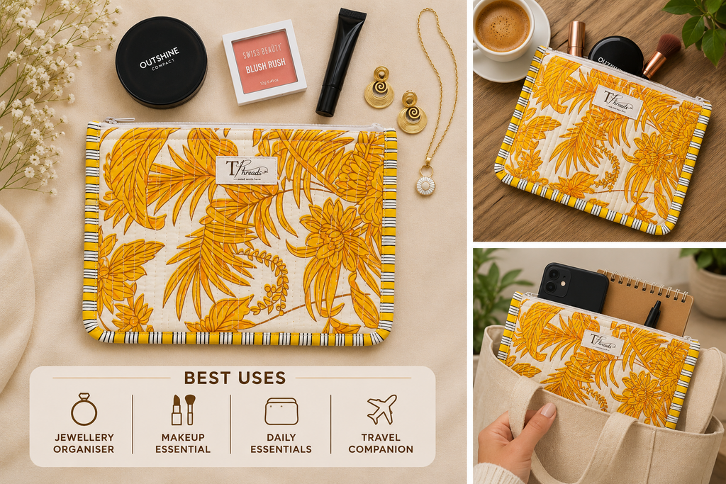 Sunlit Petals Flat Pouch